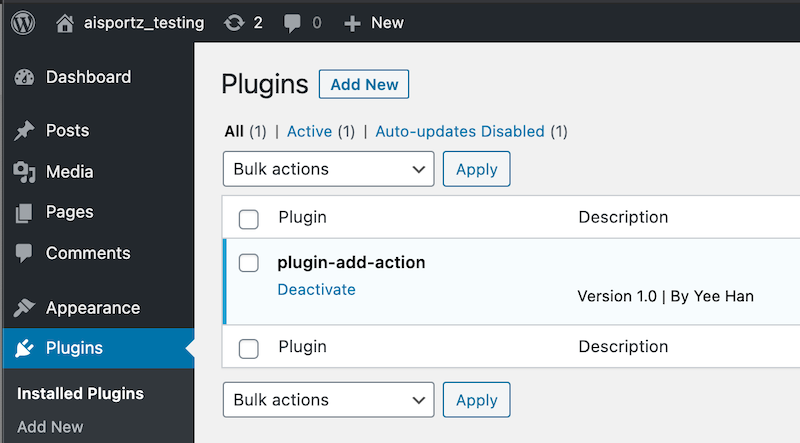 Activate WordPress Plugin